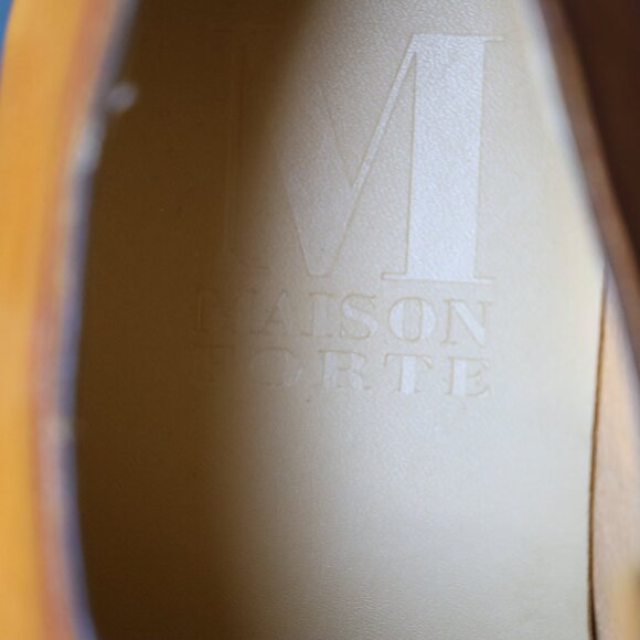 SALE - Maison Forte 9.5-M Cognac Burnished Mens Oxford Dress Shoes - Picture 11 of 13